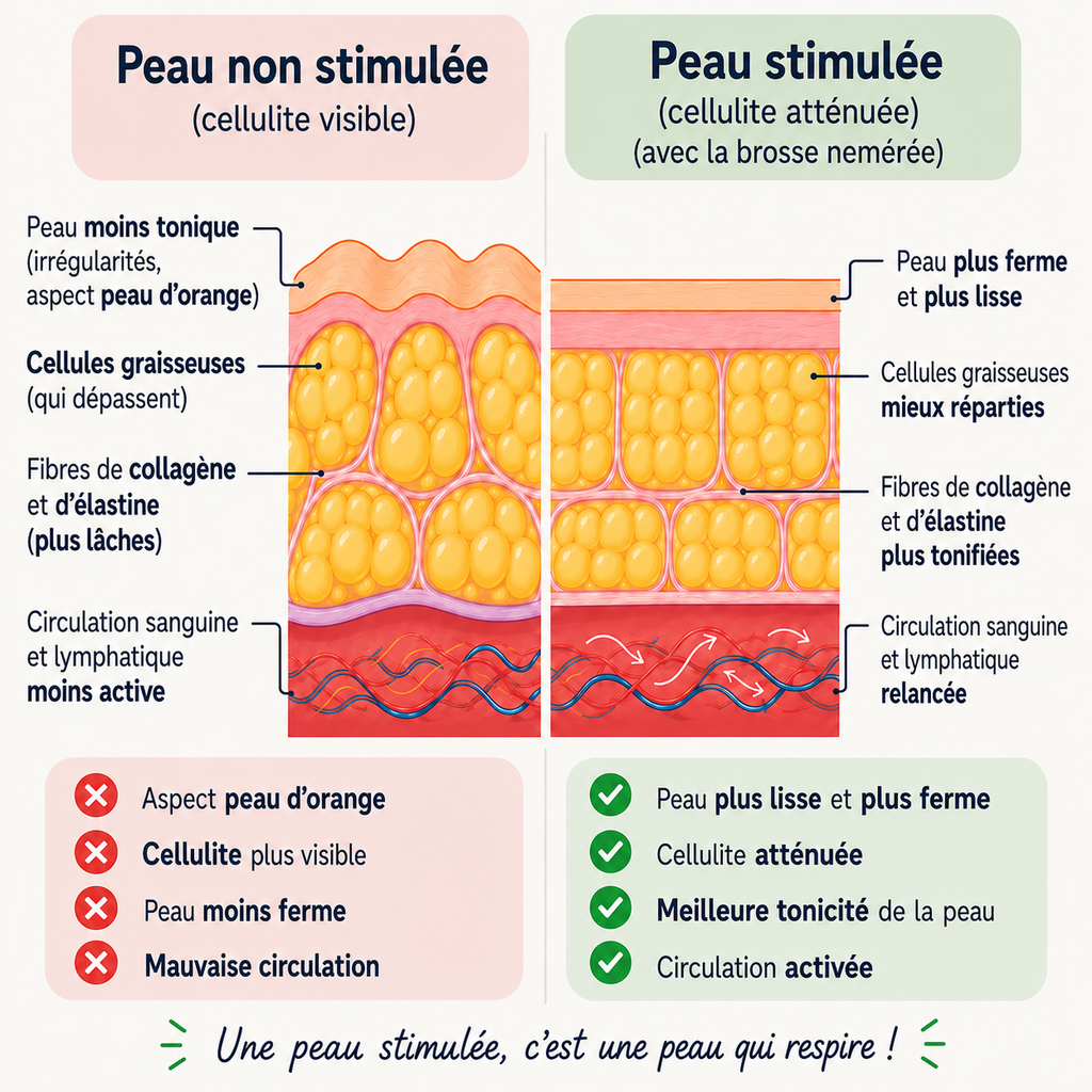 Brosse de massage anti-cellulite – Une peau visiblement plus lisse en seulement 3 minutes par jour