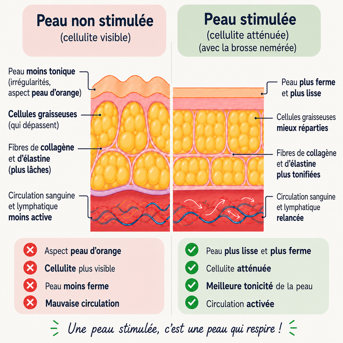 Brosse de massage anti-cellulite – Une peau visiblement plus lisse en seulement 3 minutes par jour