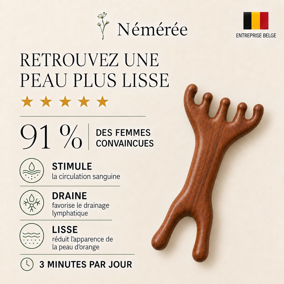 Brosse de massage anti-cellulite – Une peau visiblement plus lisse en seulement 3 minutes par jour